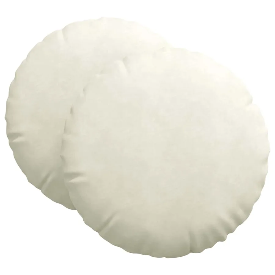 Coussins de siège 2 pcs Crème Ø 80 x 29 cm Velours - 2