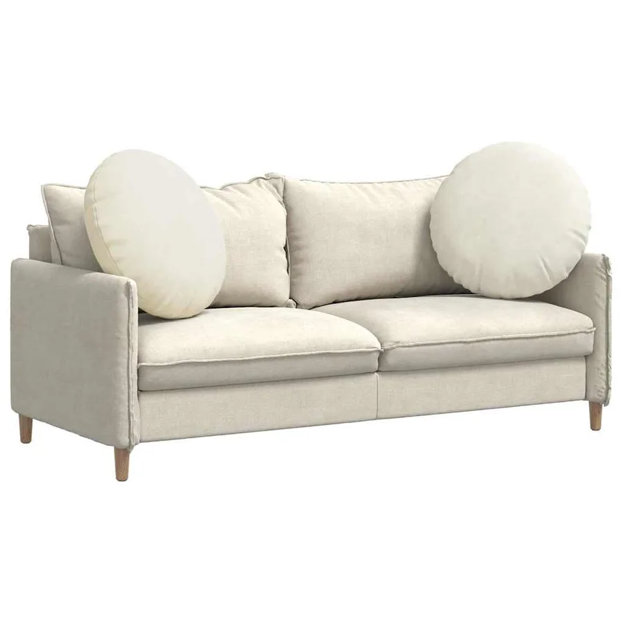 Coussins de siège 2 pcs Crème Ø 80 x 29 cm Velours - 3