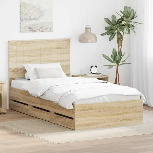 Cadre de lit Chêne Sonoma 100 x 200 cm Bois Ingénierie