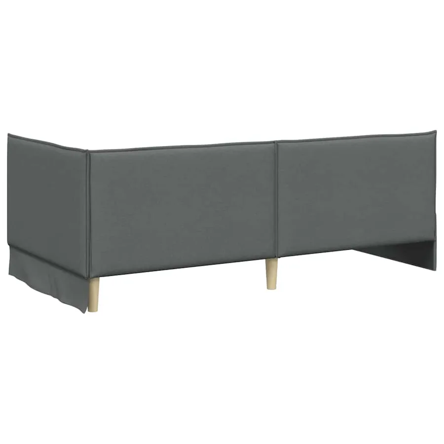 Cadre de lit d'angle Gris foncé 100 x 200 cm tissu - 7