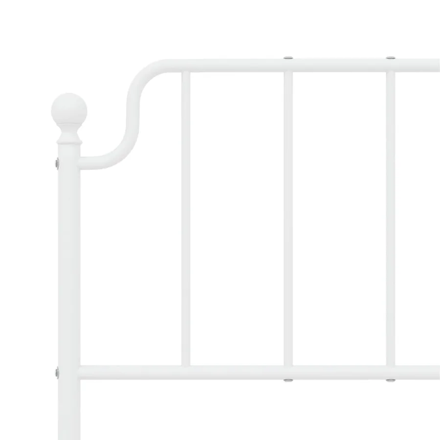 Cadre de lit métal sans matelas et pied de lit blanc 140x190 cm - 8