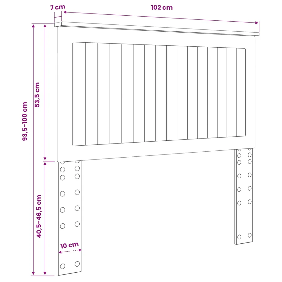Tête de lit Chêne noir 100 cm Bois d'ingénierie - 10