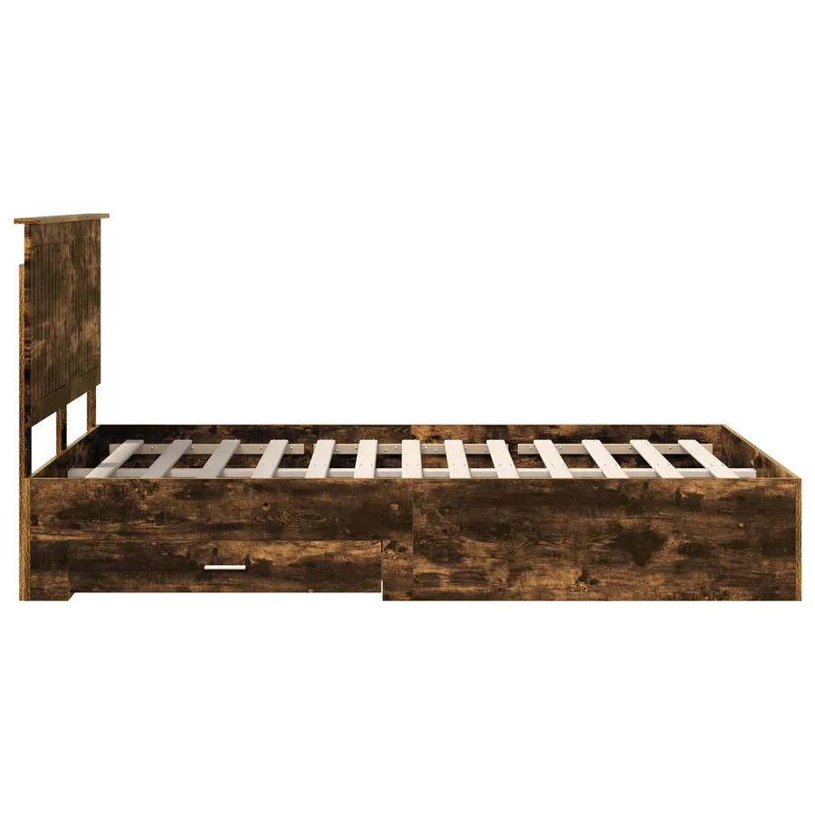 Cadre de lit Chêne fumé 120 x 200 cm Bois d'ingénierie - 9