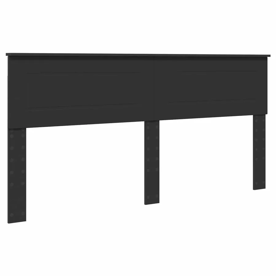 Cadre de lit Noir 200 x 200 cm Bois d'ingénierie - 6