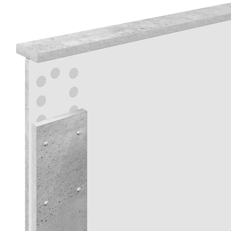 Cadre de lit Gris béton 90 x 190 cm Bois d'ingénierie - 11