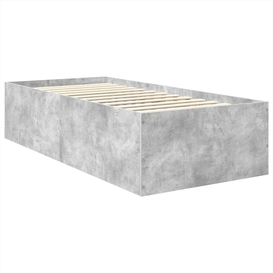 Cadre de lit Gris béton 90 x 190 cm Bois d'ingénierie - 5