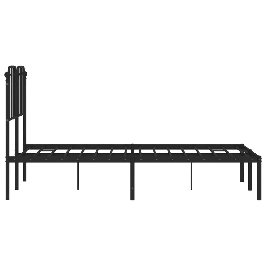 Cadre de lit métal sans matelas avec tête de lit noir 120x200cm - 6