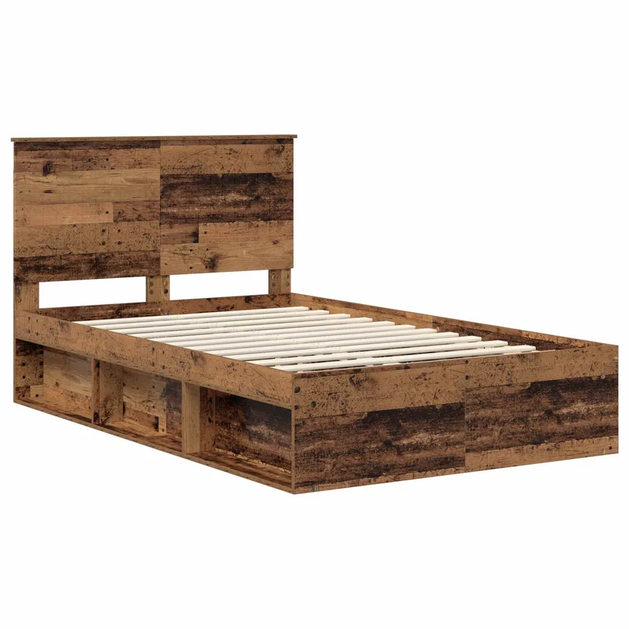 Cadre de lit Bois ancien 120 x 200 cm Bois de pin massif - 4