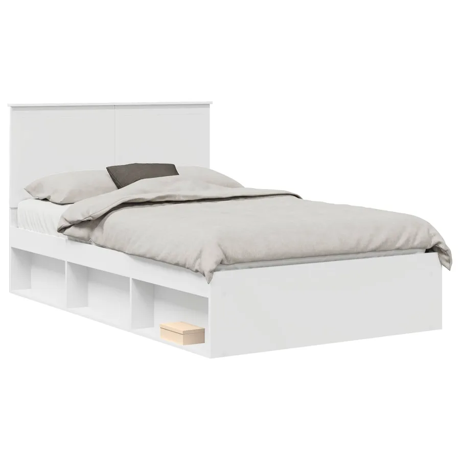 Cadre de lit Blanc 120 x 200 cm Bois de pin massif - 2