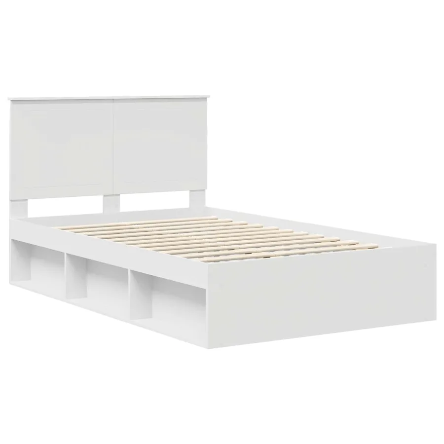 Cadre de lit Blanc 120 x 200 cm Bois de pin massif - 4