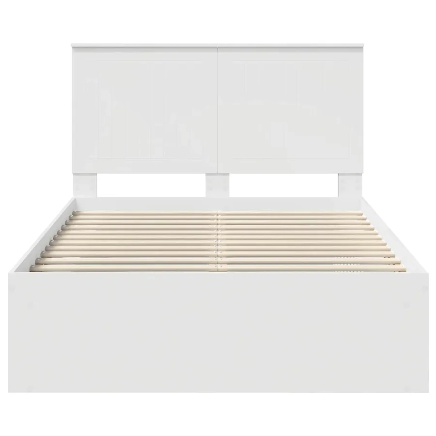 Cadre de lit Blanc 120 x 190 cm Bois de pin massif - 7