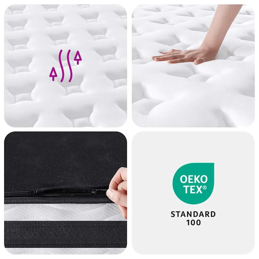Matelas à ressorts ensachés moyen 180x200 cm - 8