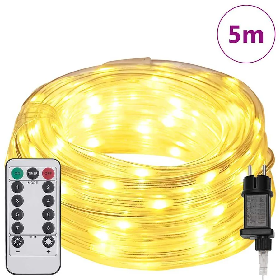 Lumière en corde avec 120 LED Blanc chaud 5 m PVC - 3