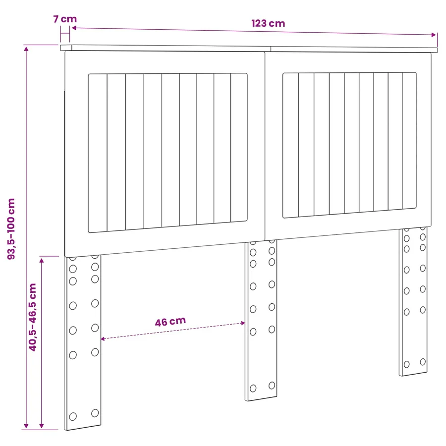 Tête de lit Gris béton 120 cm Bois d'ingénierie - 10