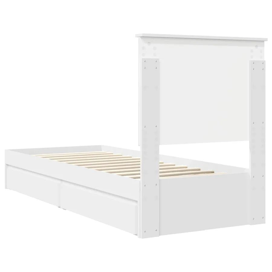 Lit de Rangement Blanc 75 x 190 cm Bois d'ingénierie - 8