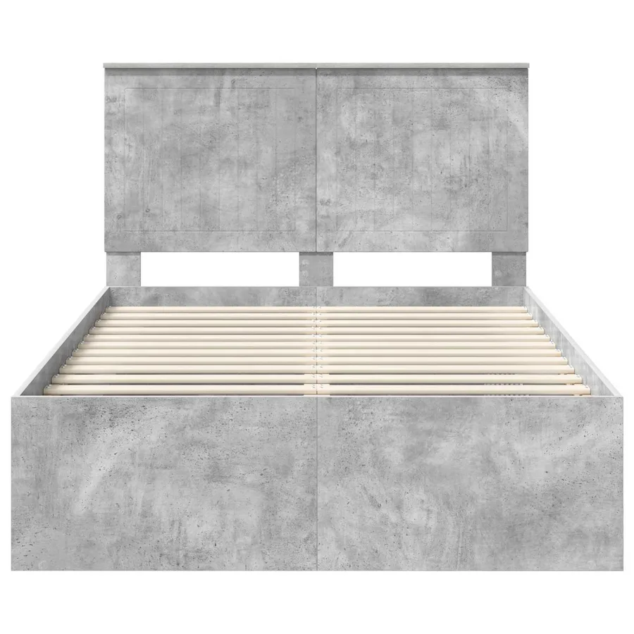 Cadre de lit Béton 120 x 190 cm Bois de pin massif - 7