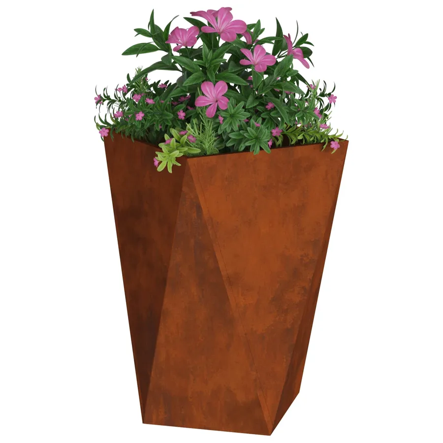Jardinière 2 pc Rouillé 50 x 50 x 75 cm Acier patiné - 3