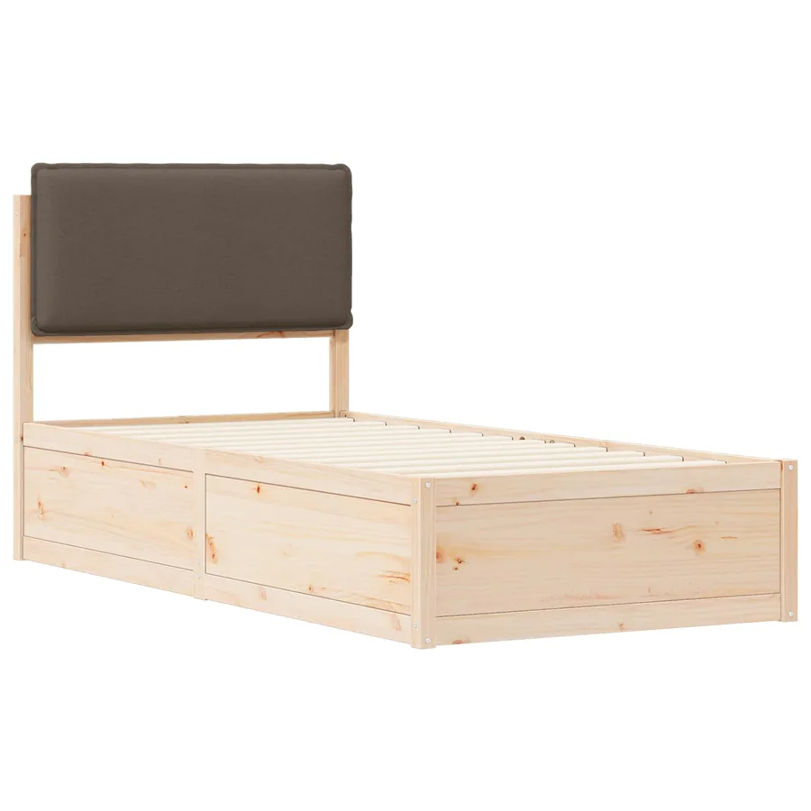 Cadre de lit avec tête de lit rembourrée Taupe 90 x 190 cm - 4