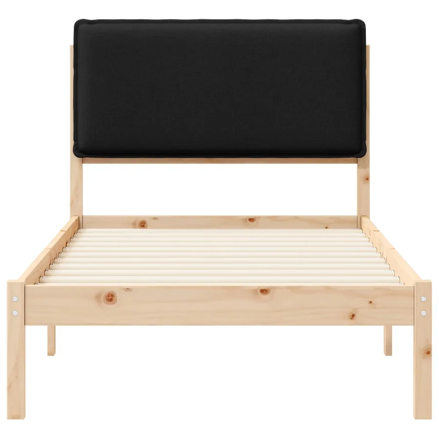 Cadre de lit avec tête de lit rembourrée Noir 80 x 200 cm - 5