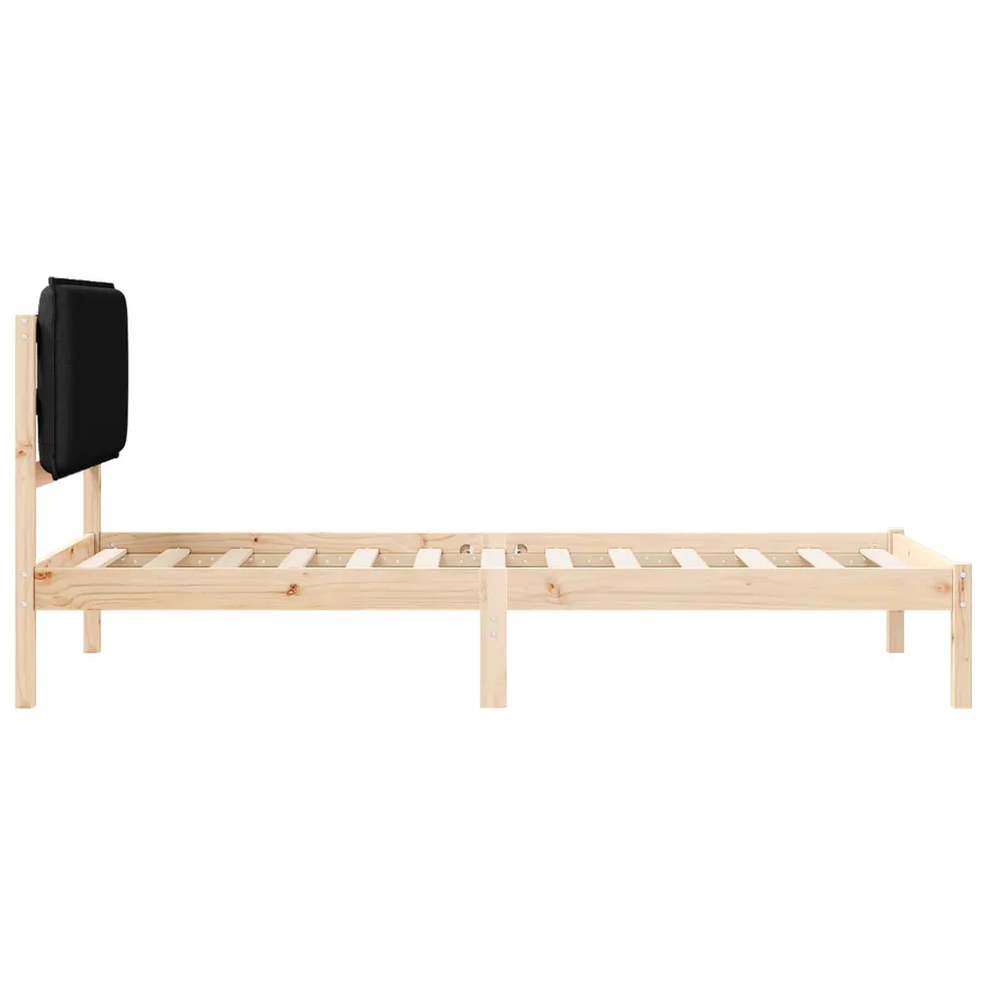 Cadre de lit avec tête de lit rembourrée Noir 80 x 200 cm - 6
