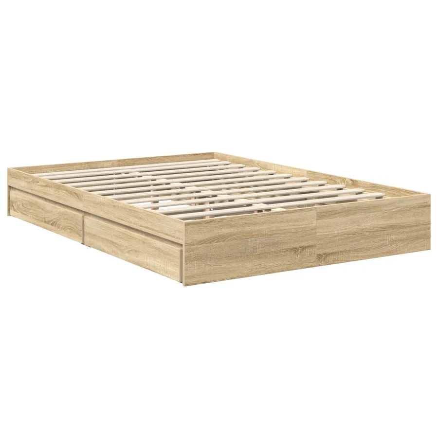 Lit de Rangement Chêne Sonoma 135 x 190 cm Bois d'ingénierie - 6