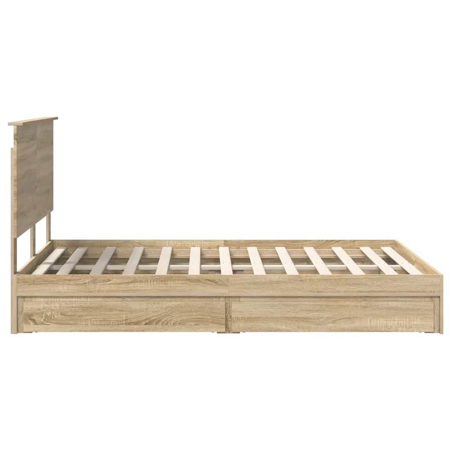 Lit de Rangement Chêne Sonoma 135 x 190 cm Bois d'ingénierie - 9