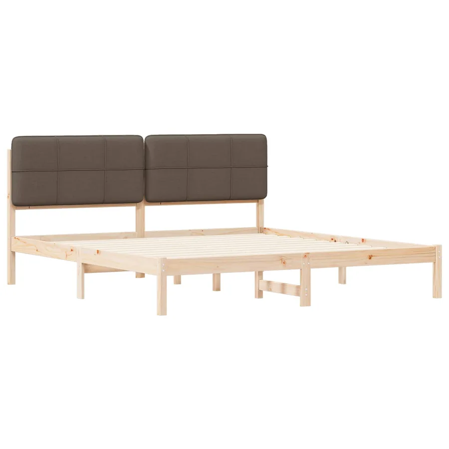 Cadre de lit avec tête de lit rembourrée Taupe 180 x 200 cm - 4