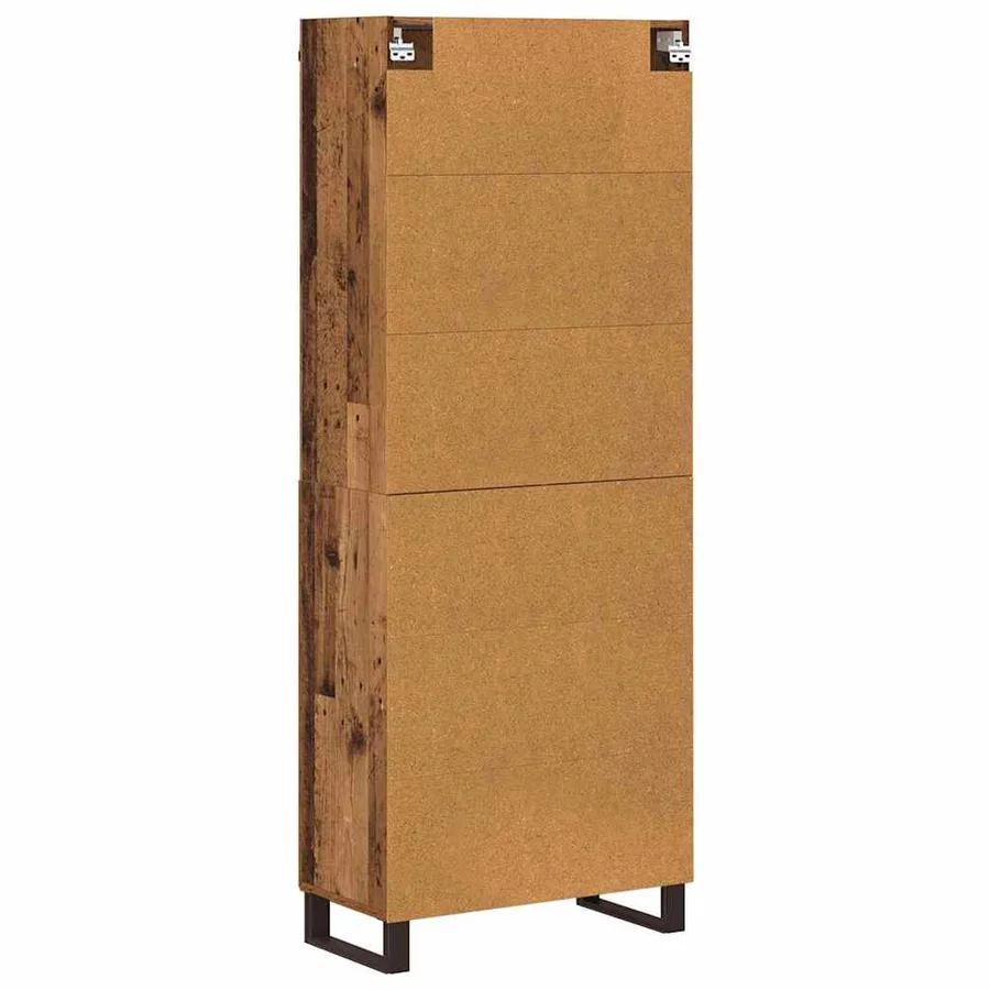Haut Armoire 2 pcs Bois ancien Bois d'ingénierie - 10