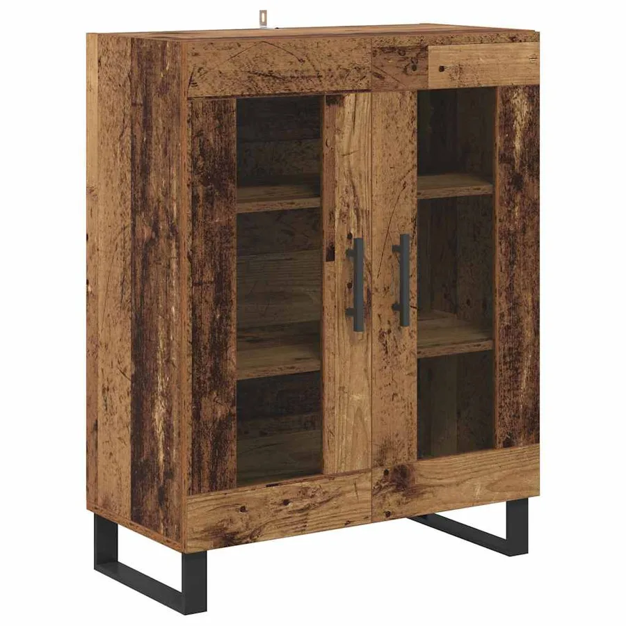 Haut Armoire 2 pcs Bois ancien Bois d'ingénierie - 6