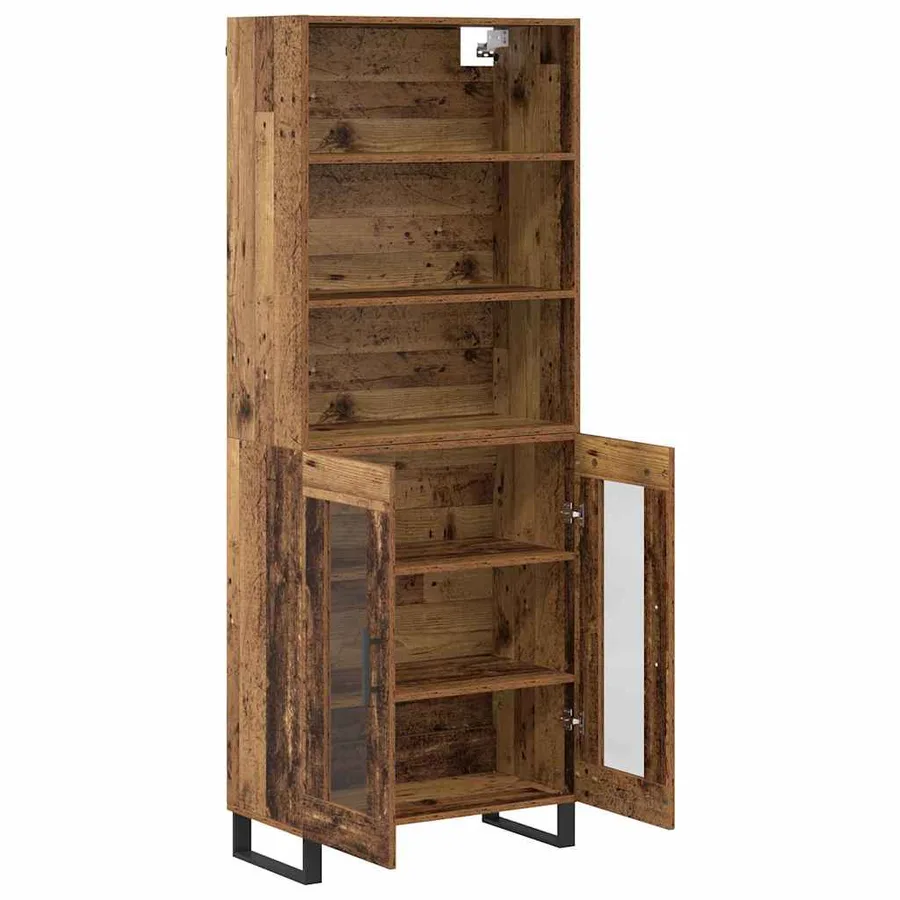 Haut Armoire 2 pcs Bois ancien Bois d'ingénierie - 7