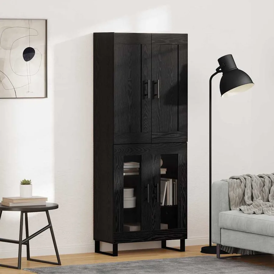 Haut Armoire Chêne noir 69,5 x 34 x 180 cm Bois d'ingénierie