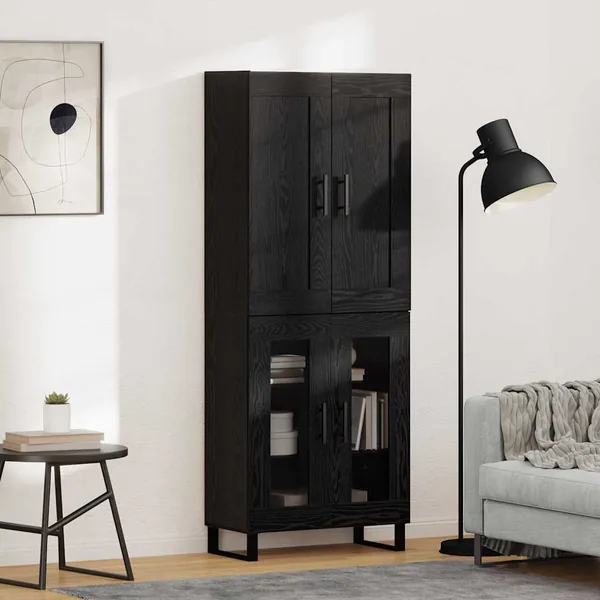 Haut Armoire Chêne noir 69,5 x 34 x 180 cm Bois d'ingénierie
