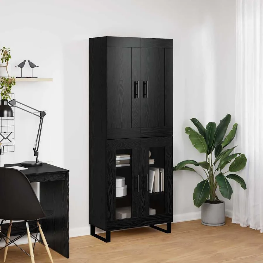 Haut Armoire Chêne noir 69,5 x 34 x 180 cm Bois d'ingénierie - 4