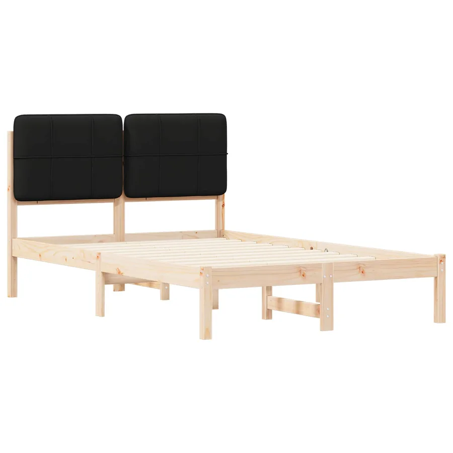 Cadre de lit avec tête de lit rembourrée Noir 120 x 200 cm - 4