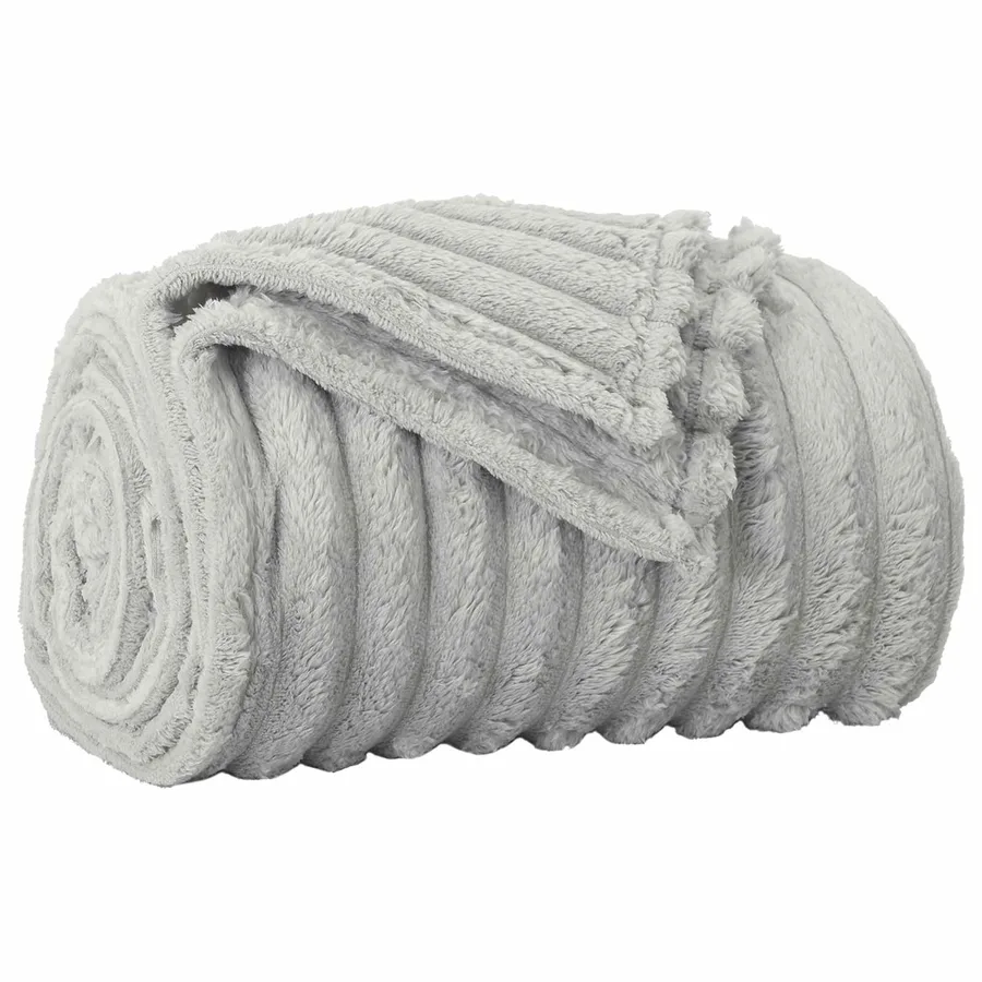 Couvertures à jeter 6 pcs Gris 240 x 220 cm Toison - 4