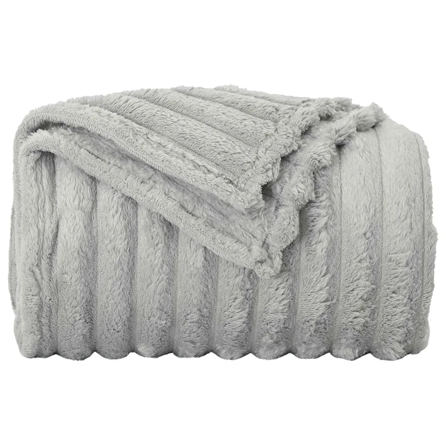 Couvertures à jeter 6 pcs Gris 240 x 220 cm Toison - 5