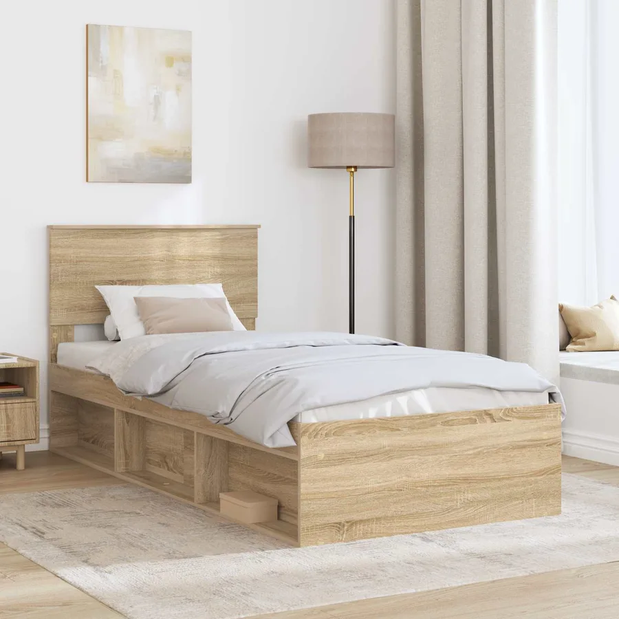 Cadre de lit Sonoma 90 x 190 cm Bois d'ingénierie - 3