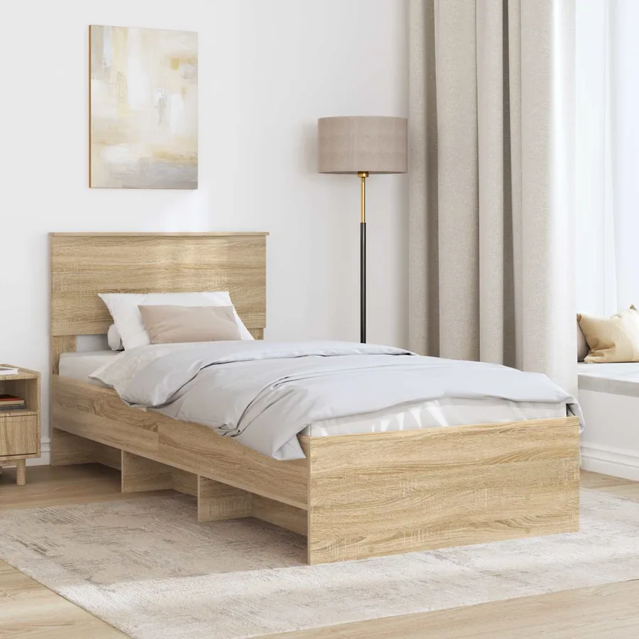 Cadre de lit Chêne Sonoma 90 x 200 cm Bois d'ingénierie - 3