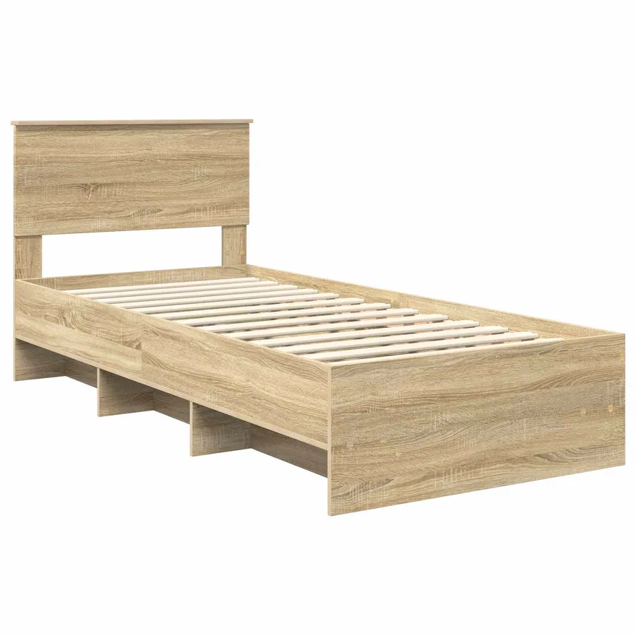 Cadre de lit Chêne Sonoma 90 x 200 cm Bois d'ingénierie - 4