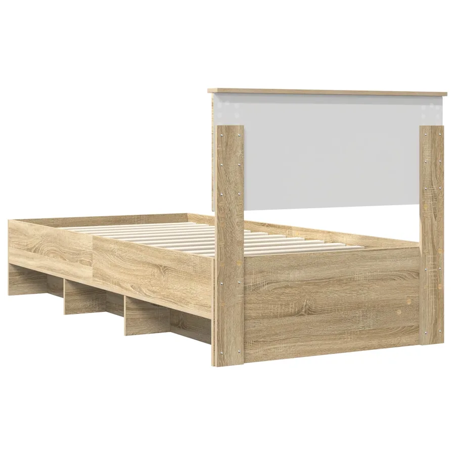Cadre de lit Chêne Sonoma 90 x 200 cm Bois d'ingénierie - 9