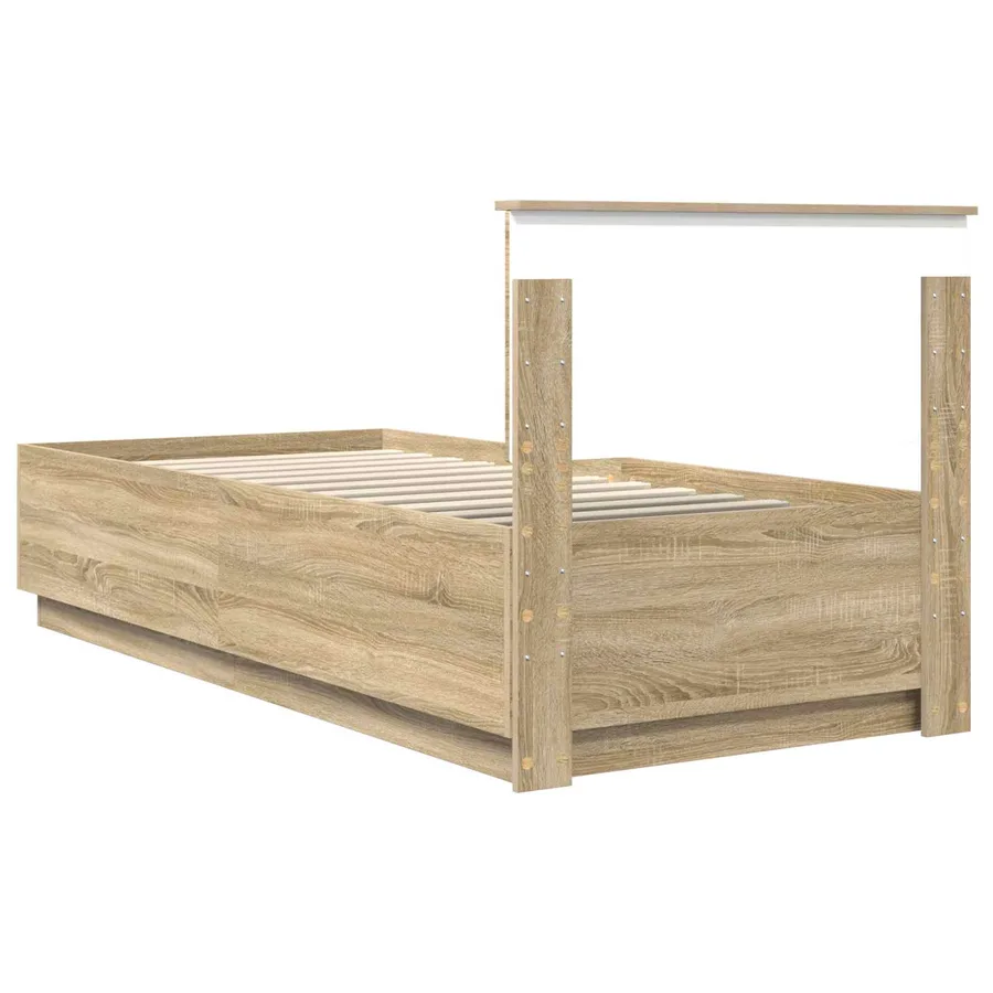 Cadre de lit Chêne Sonoma 90 x 190 cm Bois d'ingénierie - 10