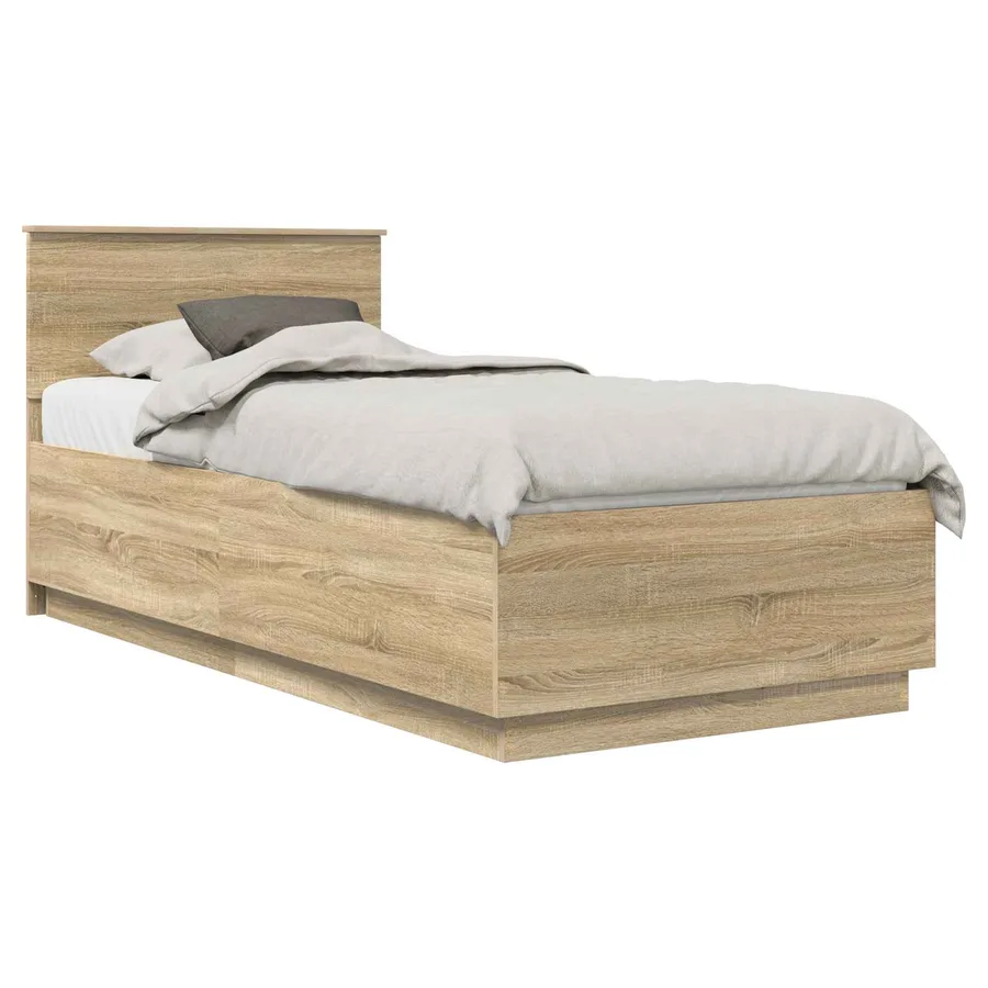 Cadre de lit Chêne Sonoma 90 x 190 cm Bois d'ingénierie - 3
