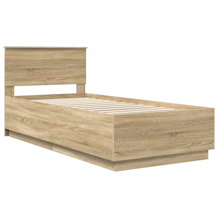 Cadre de lit Chêne Sonoma 90 x 190 cm Bois d'ingénierie - 5