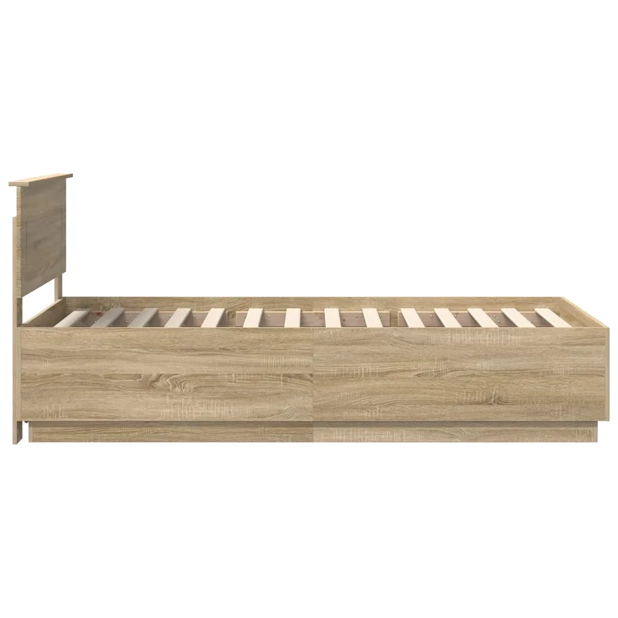 Cadre de lit Chêne Sonoma 90 x 190 cm Bois d'ingénierie - 9