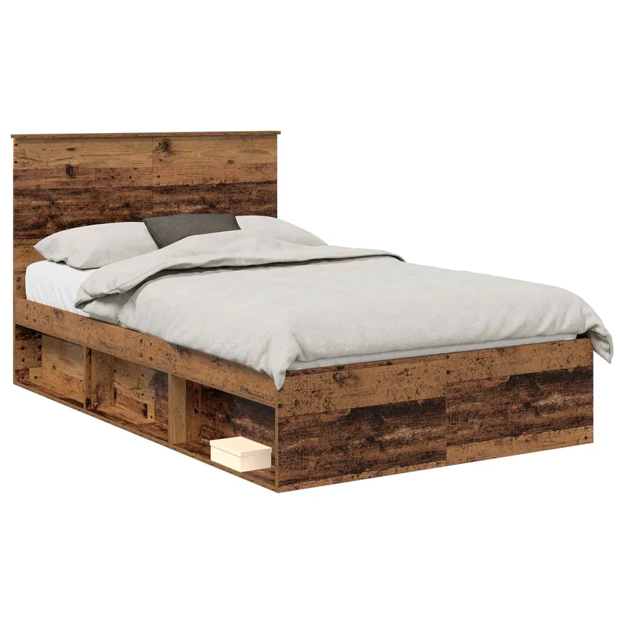 Cadre de lit Bois ancien 120 x 200 cm Bois de pin massif - 2
