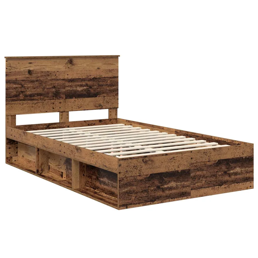 Cadre de lit Bois ancien 120 x 200 cm Bois de pin massif - 4