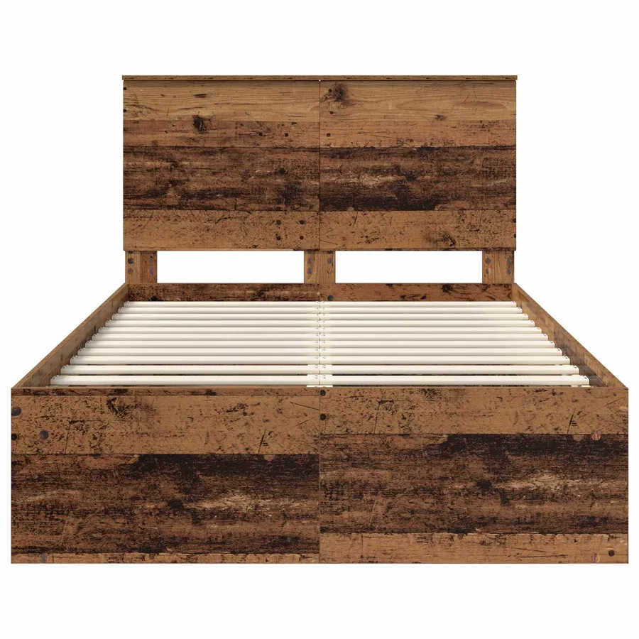 Cadre de lit Bois ancien 120 x 200 cm Bois de pin massif - 7