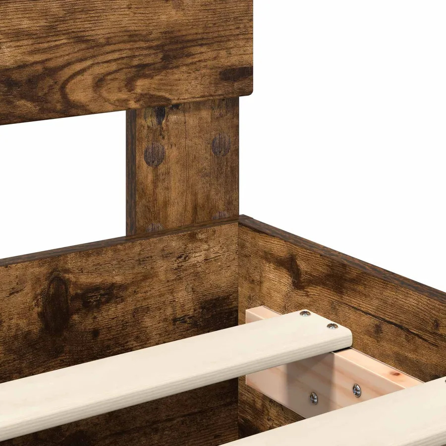 Cadre de lit Chêne fumé 200 x 200 cm Bois d'ingénierie - 10