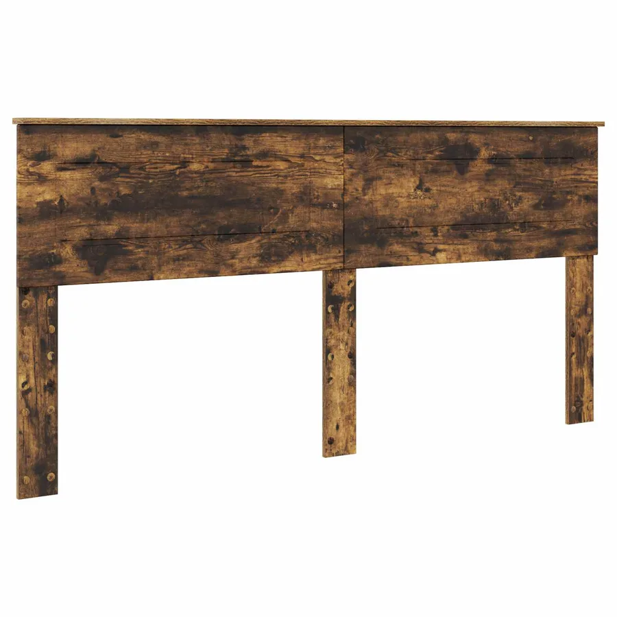 Cadre de lit Chêne fumé 200 x 200 cm Bois d'ingénierie - 6
