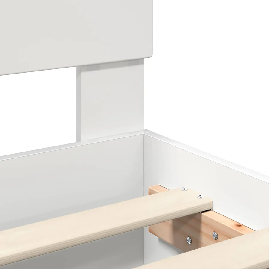 Cadre de lit Blanc 90 x 190 cm Bois d'ingénierie - 11
